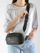 Cross Body Tas Milano Ana Leder Lancaster Zwart milano ana 62-vue-porte